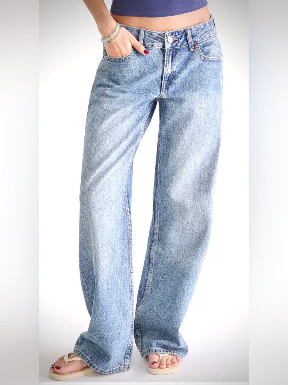Aeropostale Baggy Wide Leg Jean Light Wash size 2